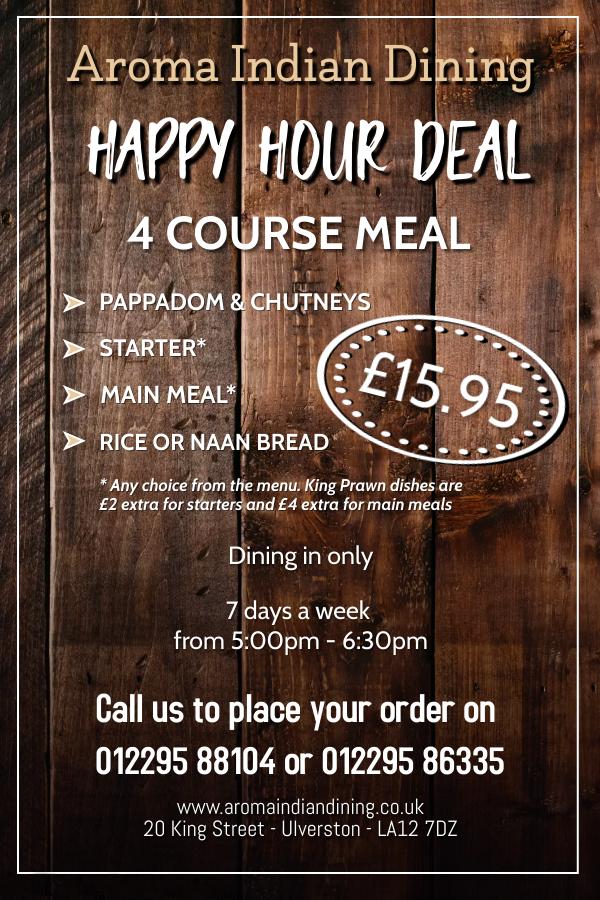Aroma Indian Dining - Ulverston - Happy Hour Deal